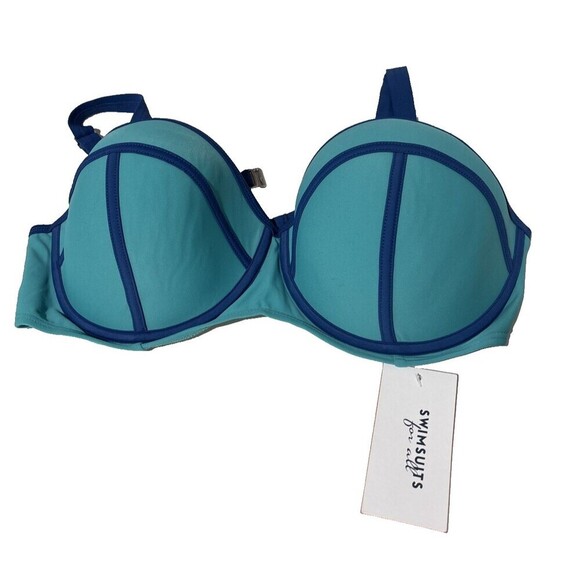 NWT Swimsuits For All Green Bikini Bra Top Adjustable Straps Padded sz 20 - Picture 1 of 8